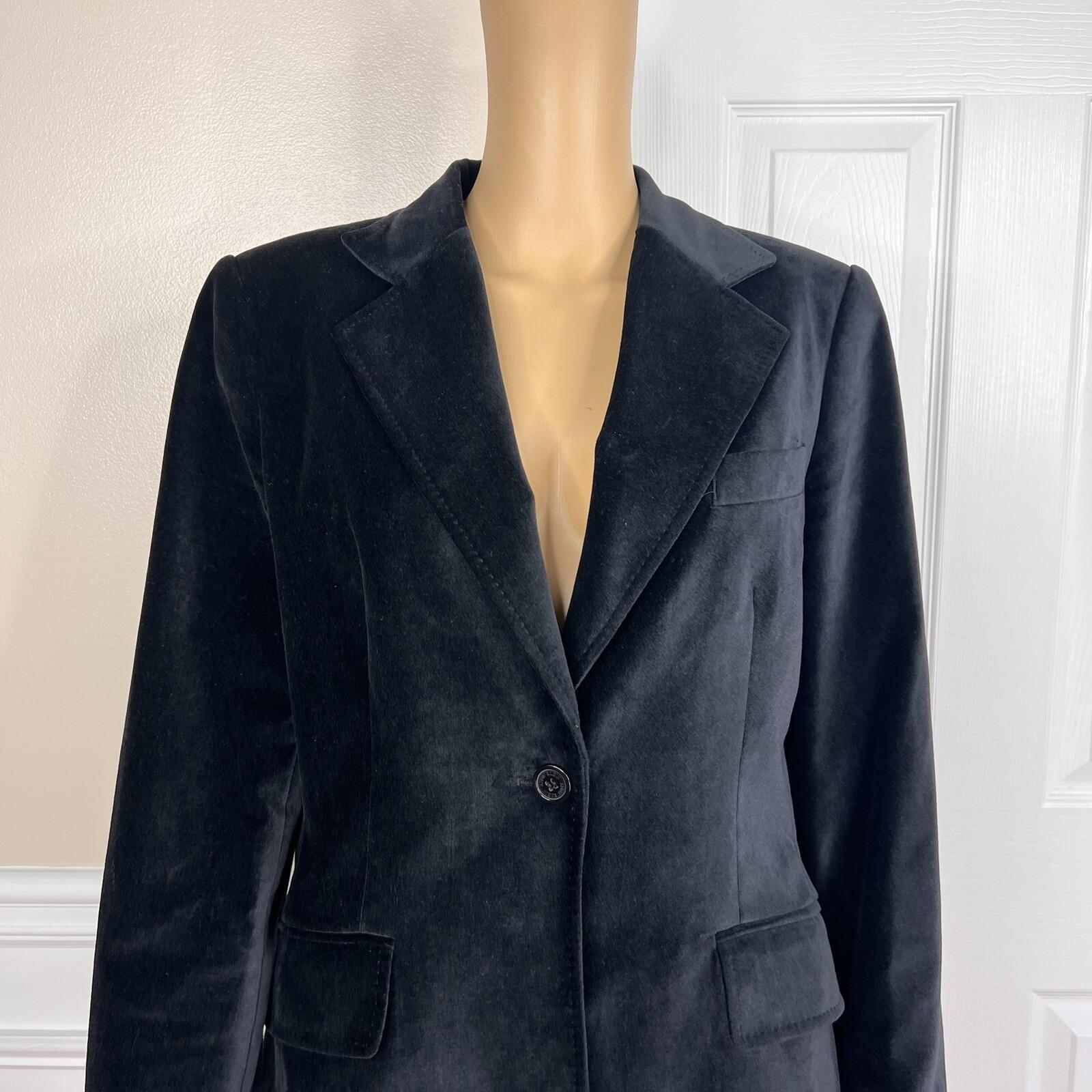 Anne Klein Women Velour Blazer Size 10 Lined Single Breasted Career 1PC