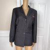 KASPER 1PC Slate Gray Striped Polyester Rayon Lined Blazer Size 14P