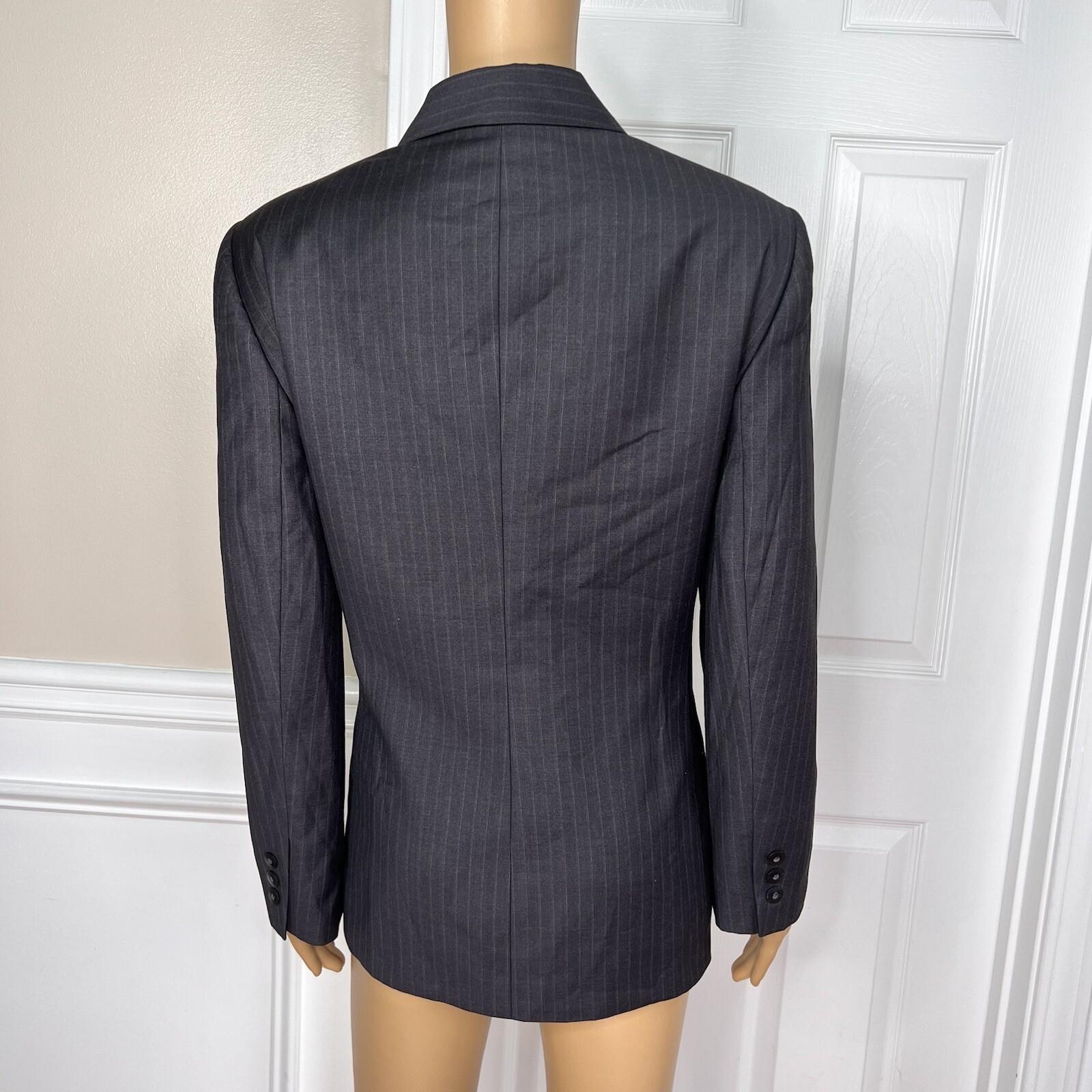 KASPER 1PC Slate Gray Striped Polyester Rayon Lined Blazer Size 14P