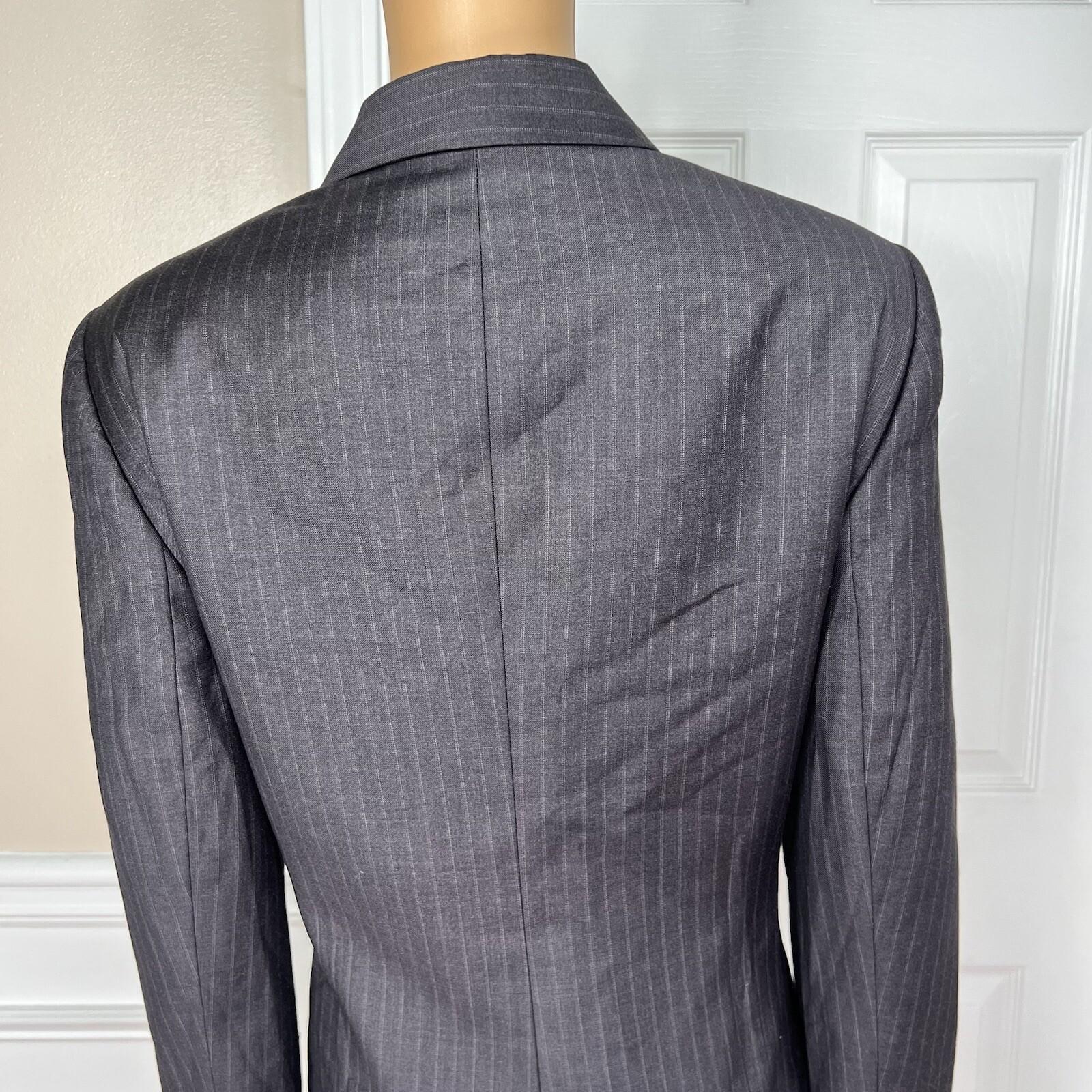 KASPER 1PC Slate Gray Striped Polyester Rayon Lined Blazer Size 14P