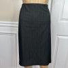 Sharagano 2PC Charcoal Striped Polyester Rayon Stretch Lined Skirt Suit Size 14