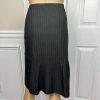 Sharagano 2PC Charcoal Striped Polyester Rayon Stretch Lined Skirt Suit Size 14
