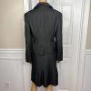 Sharagano 2PC Charcoal Striped Polyester Rayon Stretch Lined Skirt Suit Size 14