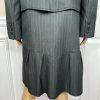 Sharagano 2PC Charcoal Striped Polyester Rayon Stretch Lined Skirt Suit Size 14