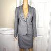 Anne Klein Rayon Blend Skirt 12P Suit 10P Pale Gray Notch Collar Lined 2PC New