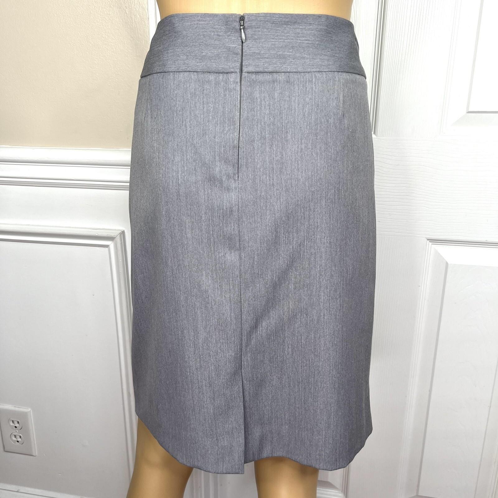 Anne Klein Rayon Blend Skirt 12P Suit 10P Pale Gray Notch Collar Lined 2PC New