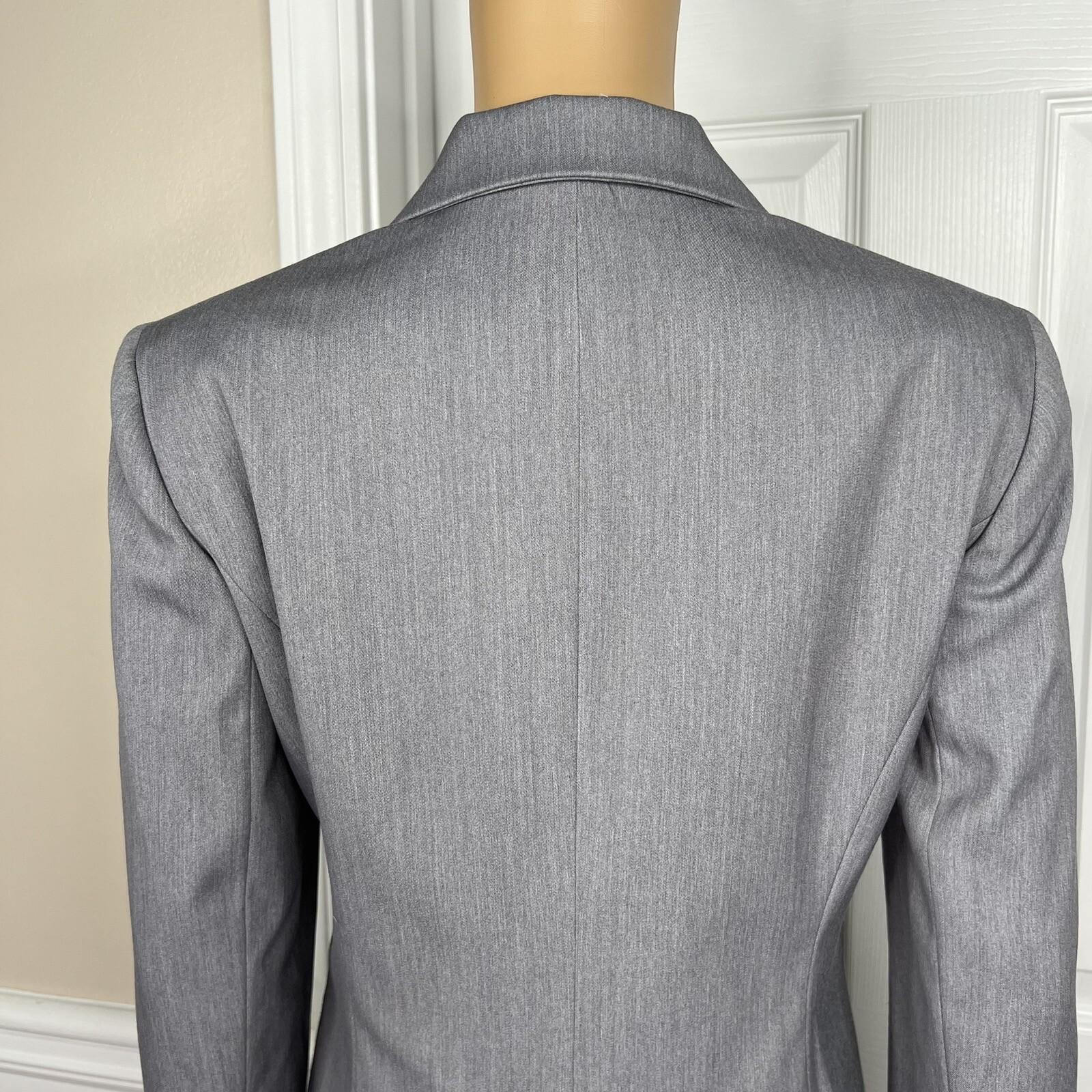 Anne Klein Rayon Blend Skirt 12P Suit 10P Pale Gray Notch Collar Lined 2PC New