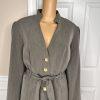 New LARRY LEVINE 2PC Army Green Polyester Rayon Spandex Belted Skirt Suit SZ 18