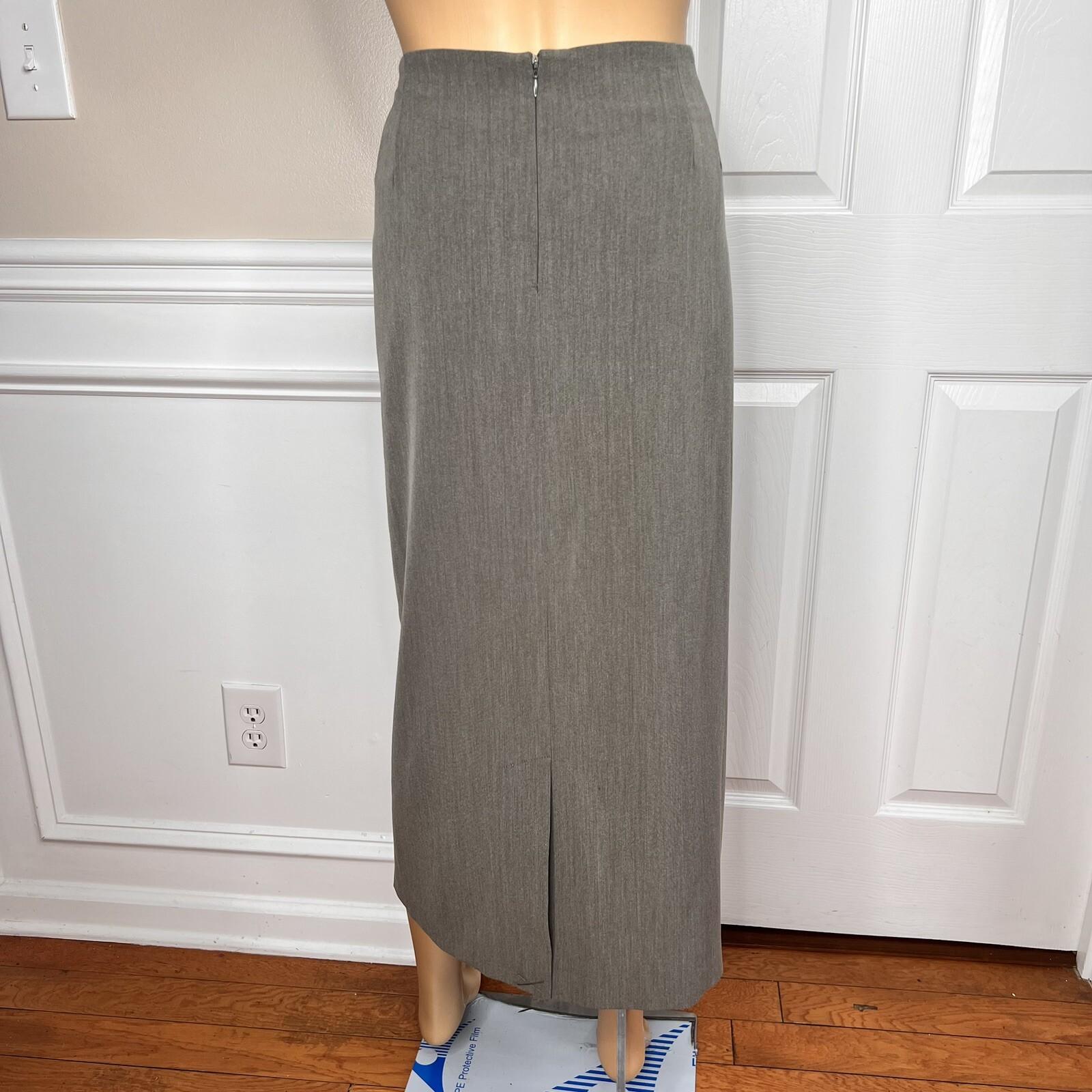 New LARRY LEVINE 2PC Army Green Polyester Rayon Spandex Belted Skirt Suit SZ 18