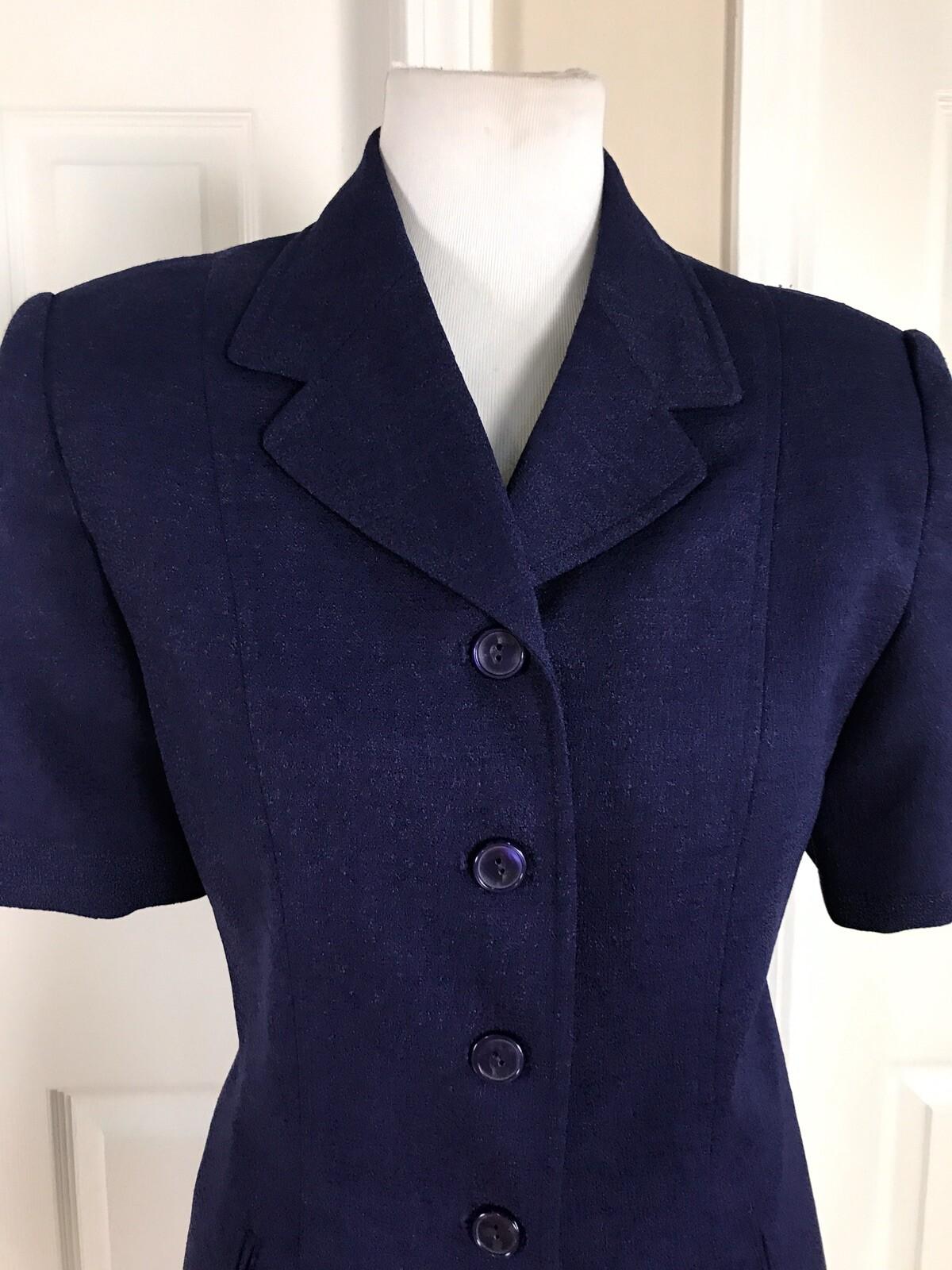 Morgan Miller Polyester Skirt Suit Size 8 Purple Short Sleeves Women 2 Piece