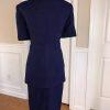 Morgan Miller Polyester Skirt Suit Size 8 Purple Short Sleeves Women 2 Piece