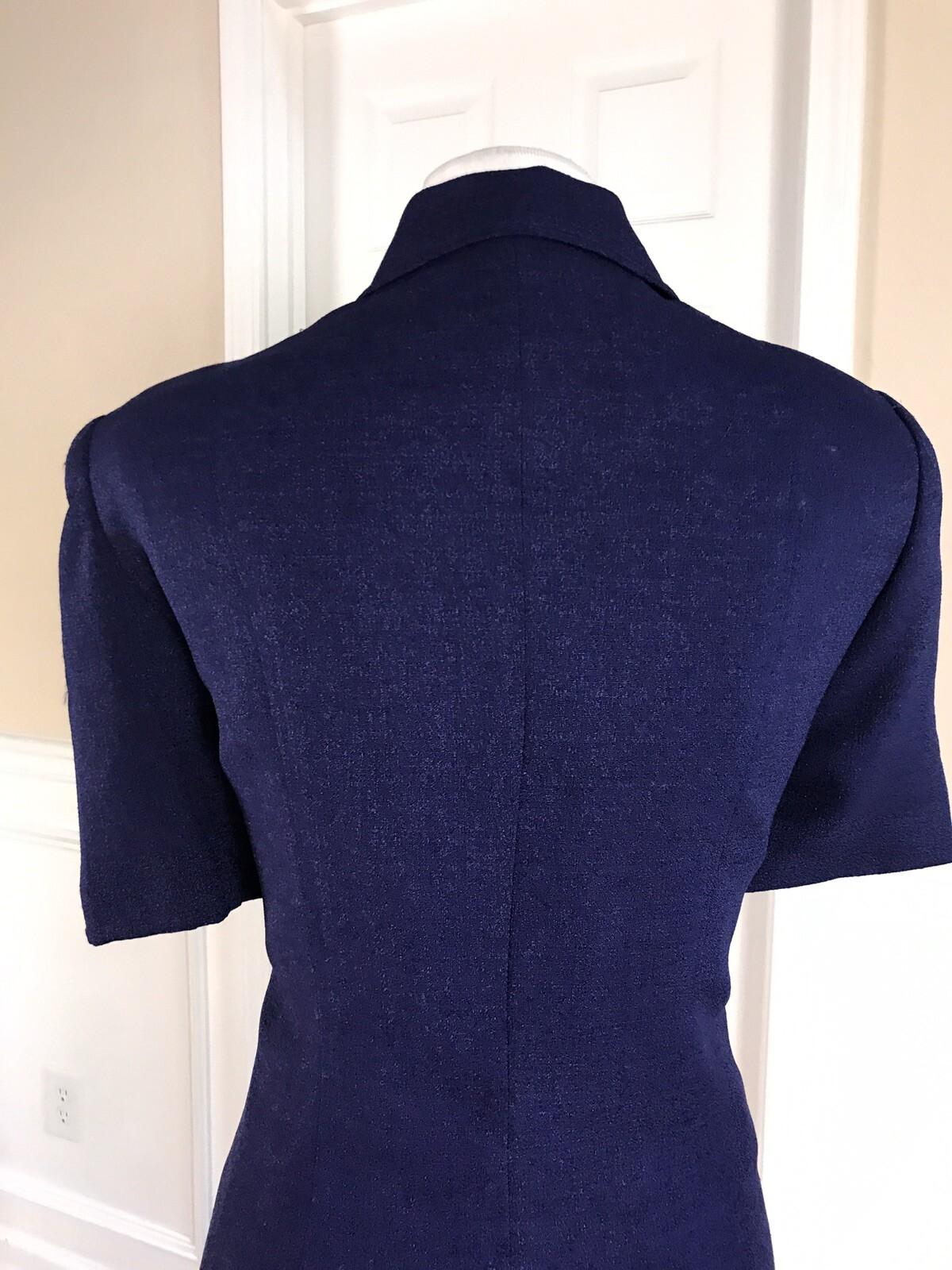 Morgan Miller Polyester Skirt Suit Size 8 Purple Short Sleeves Women 2 Piece