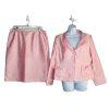 10-2561.jpg Le Suit Women Polyester Skirt Suit Size 14P Rose Notch Collar Lined Pockets 2PC
