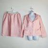 10-2562.jpg Le Suit Women Polyester Skirt Suit Size 14P Rose Notch Collar Lined Pockets 2PC