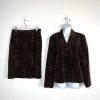Kasper ASL Polyester Skirt Suit 12 Black Dark Brown Lined Timeless 2PC Pockets