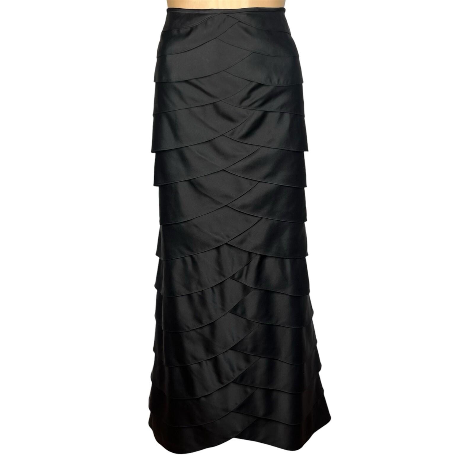 Adrianna Papell Evening Skirt Size 10 Back Zipper Lined Layers Maxi Formal