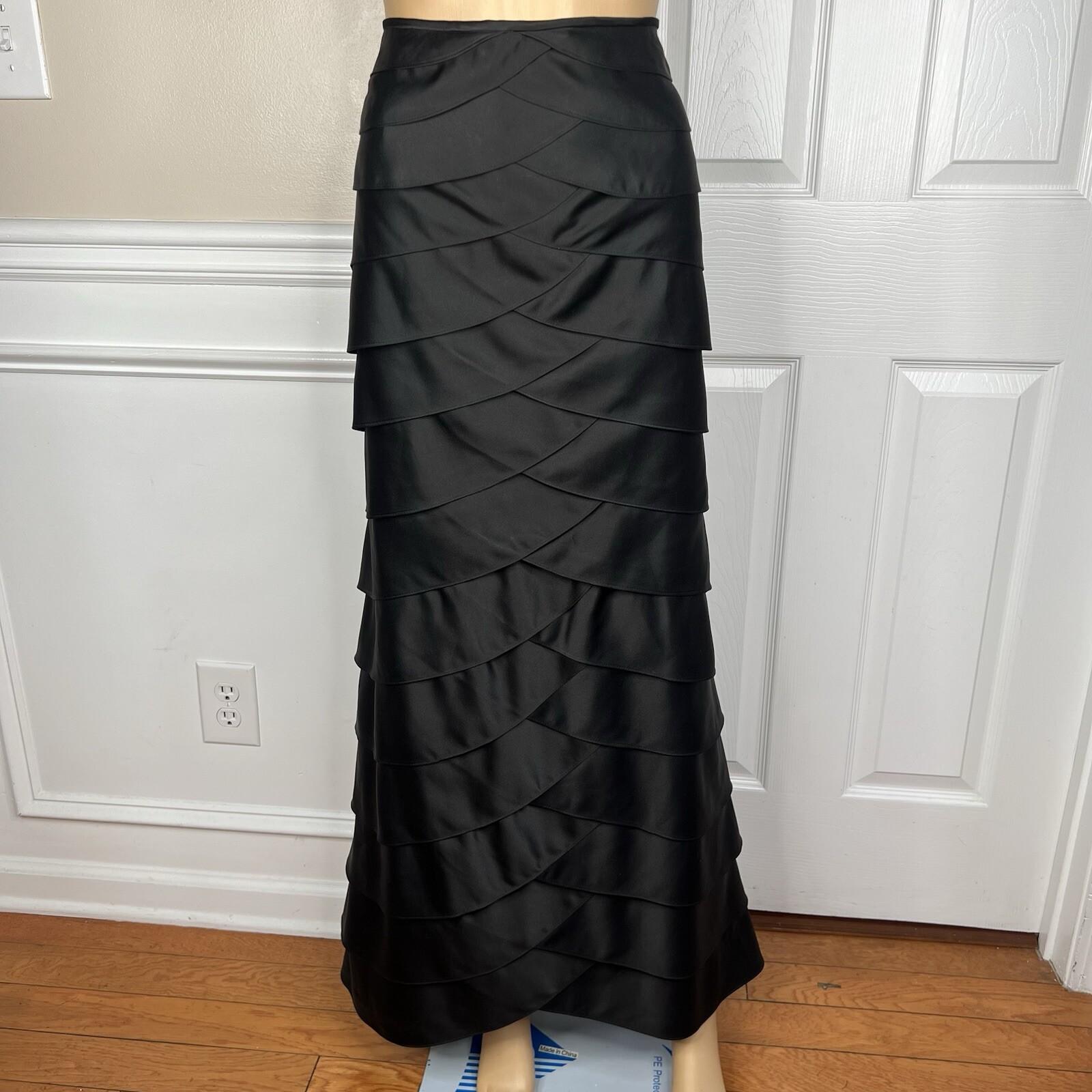 Adrianna Papell Evening Skirt Size 10 Back Zipper Lined Layers Maxi Formal