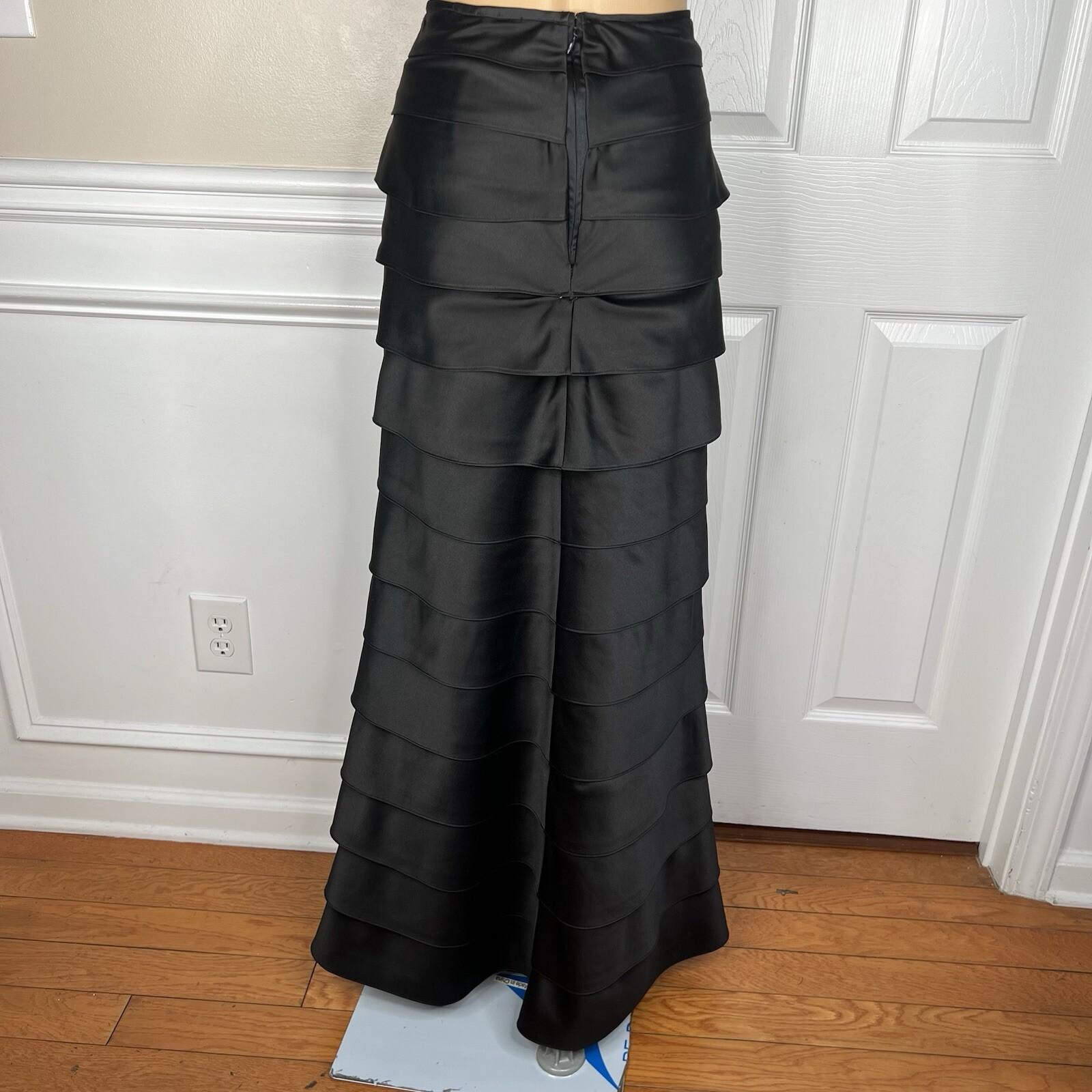 Adrianna Papell Evening Skirt Size 10 Back Zipper Lined Layers Maxi Formal