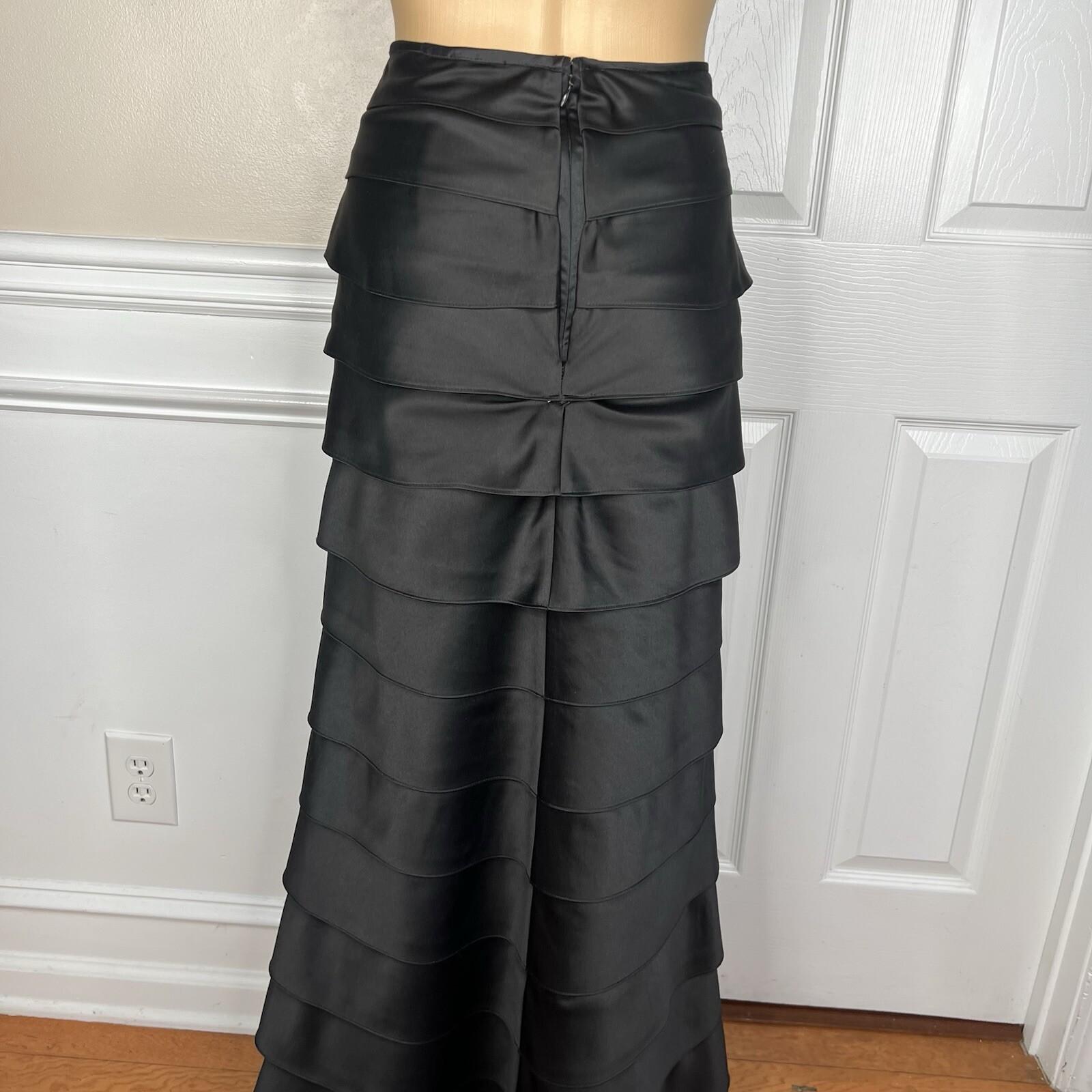 Adrianna Papell Evening Skirt Size 10 Back Zipper Lined Layers Maxi Formal