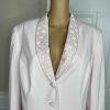10-2588.jpg John Meyer Polyester Blazer Size 18 Pink Beaded Embroidered Shawl Collar Ruffle