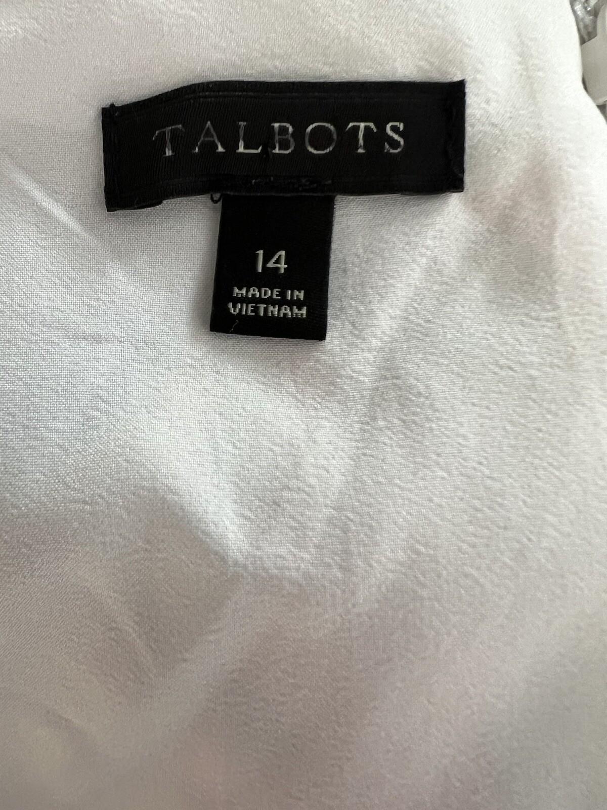 Talbots Cotton Spandex Dress Size 14 sleeveless shift Flounce Hem Floral Print
