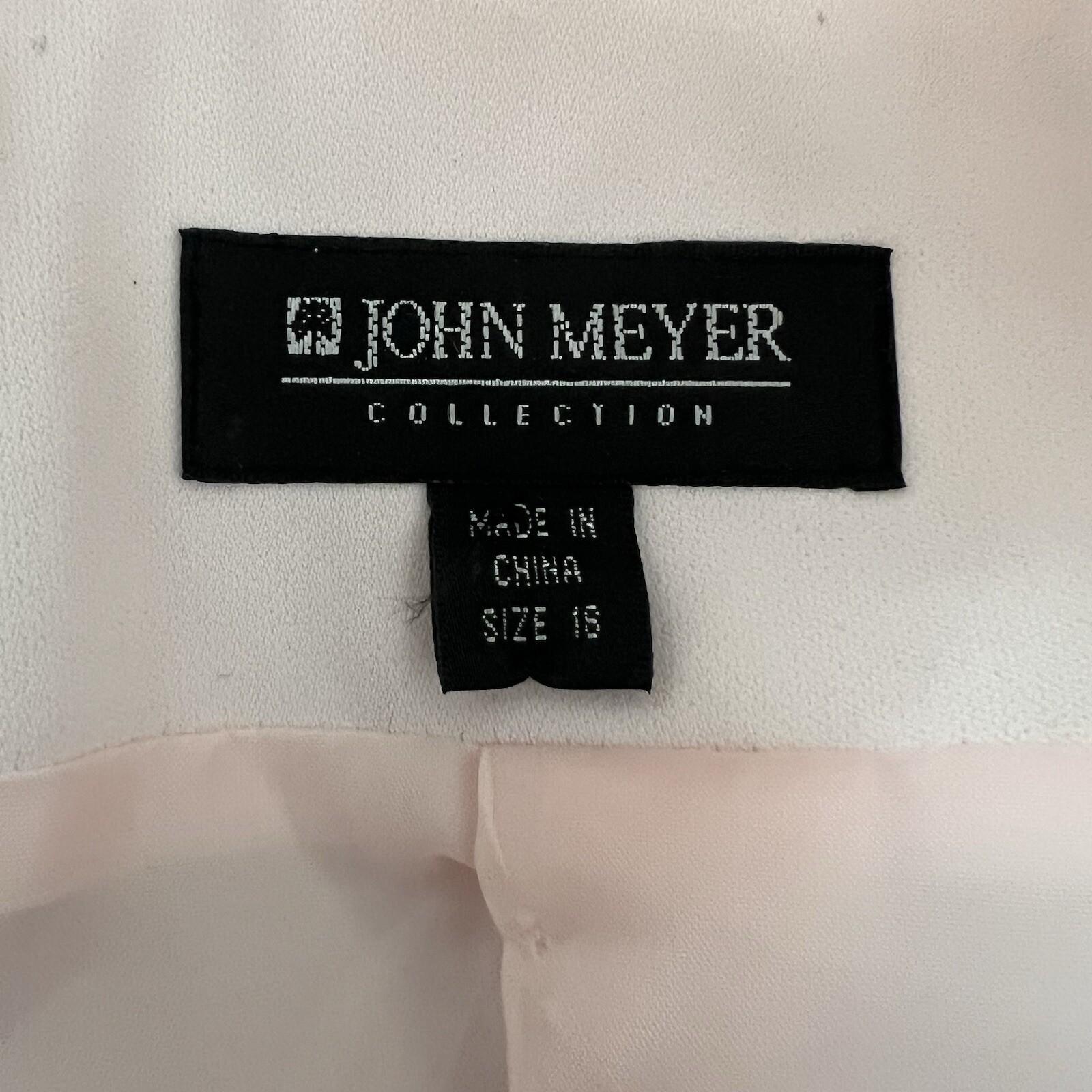 10-2592.jpg John Meyer Polyester Blazer Size 18 Pink Beaded Embroidered Shawl Collar Ruffle