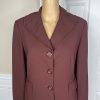 10-2596.jpg Tahari Women Vintage Polyester Skirt Suit Size 10 Maroon Lined Notch Collar 2PC