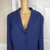 GARFIELD & MARKS 2PC Blue Polyester Triacetate Lined Mid Skirt Suit Size 16
