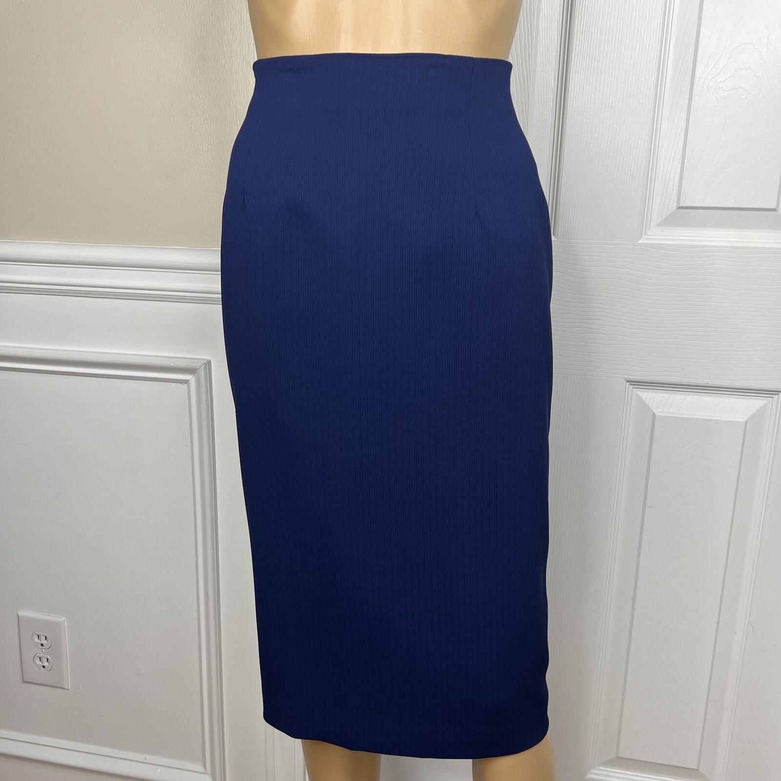 GARFIELD & MARKS 2PC Blue Polyester Triacetate Lined Mid Skirt Suit Size 16