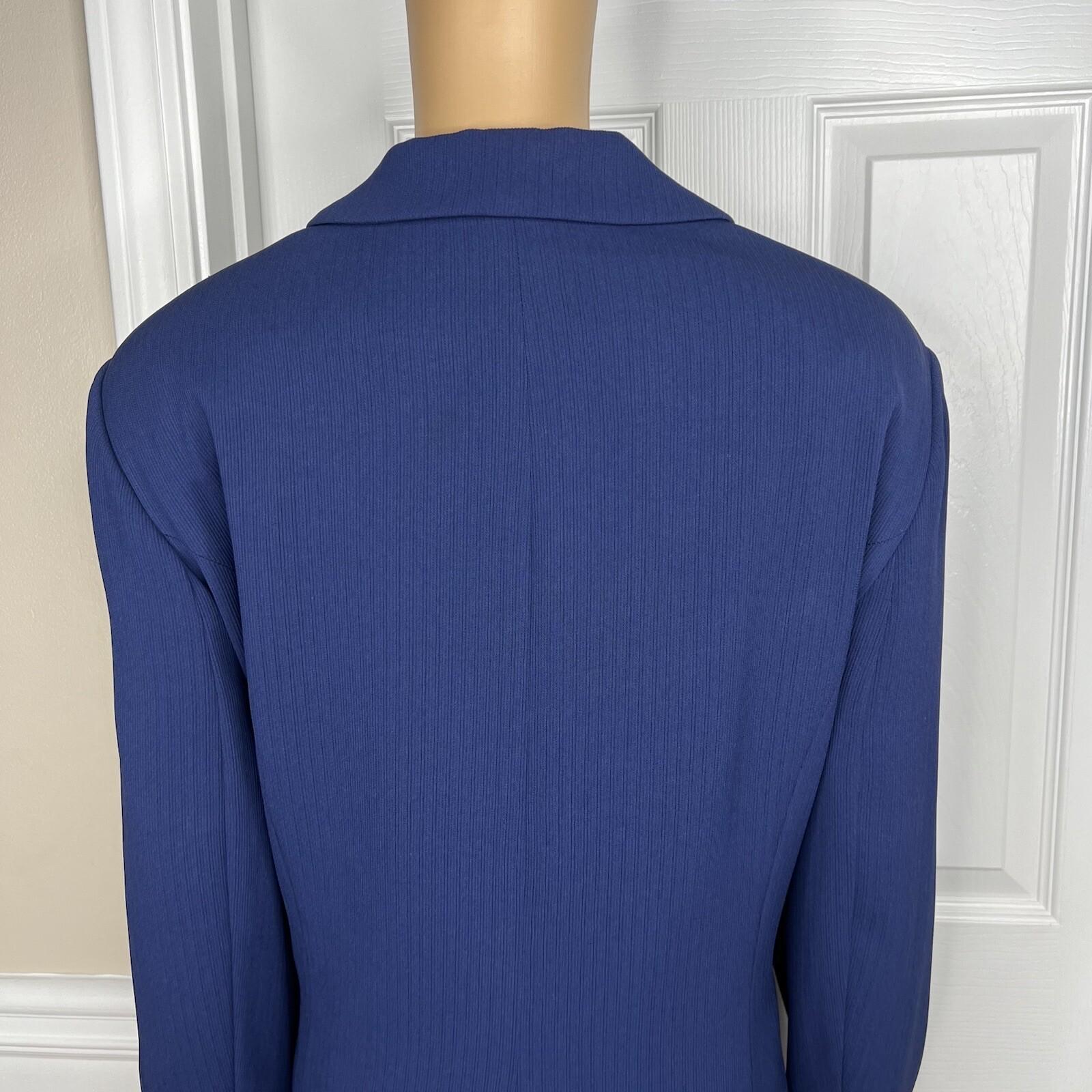 GARFIELD & MARKS 2PC Blue Polyester Triacetate Lined Mid Skirt Suit Size 16