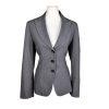 T TAHARI Women Gray Polyester Viscose Blend Lined Peak collar Blazer Size 10