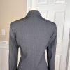 T TAHARI Women Gray Polyester Viscose Blend Lined Peak collar Blazer Size 10