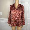 Oscar De La Renta Women Satin Pajama Set Size M Multicolor Abstract Print Capri