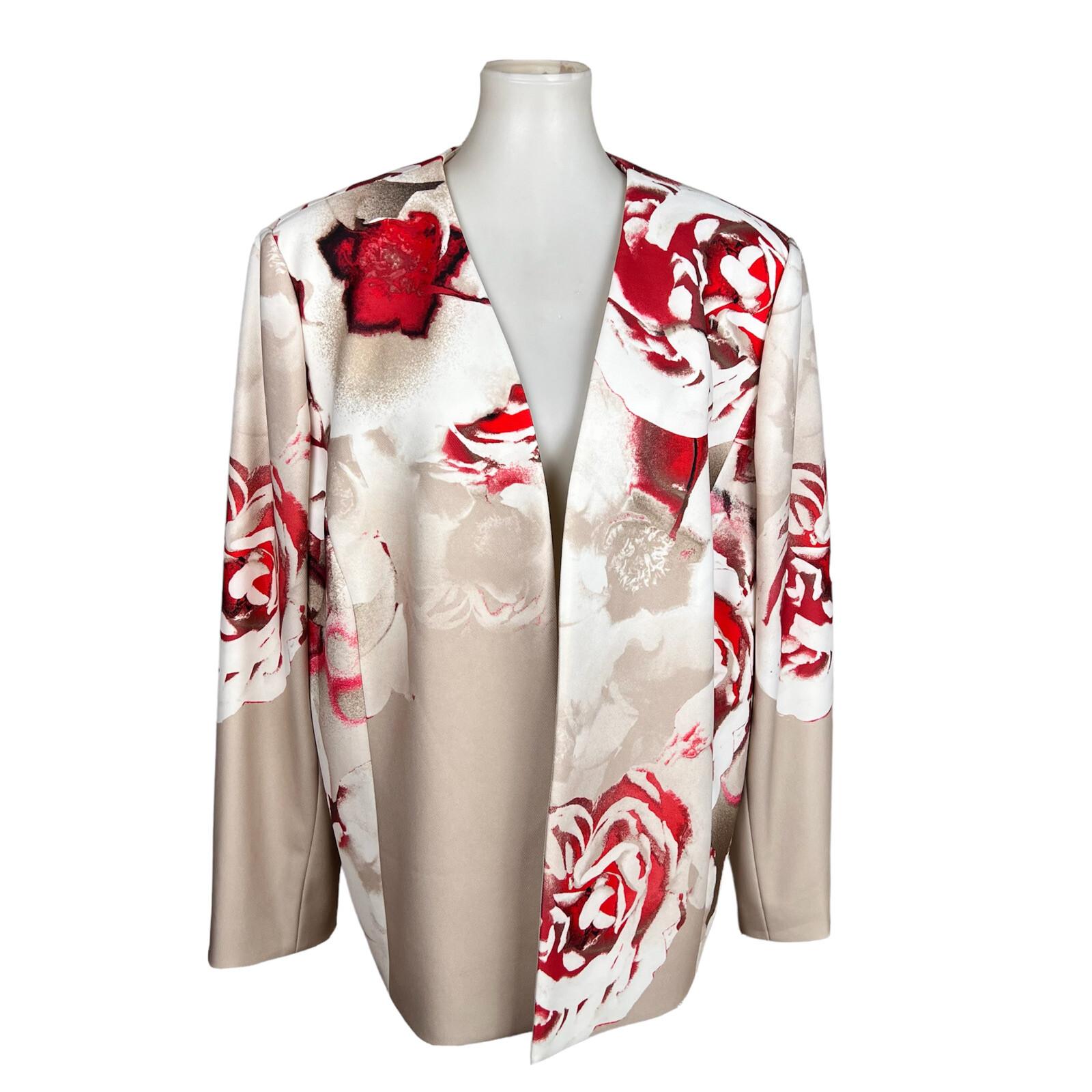 TAHARI ASL Women Multicolor Polyester Stretch Mid Length Blazer Size 22W