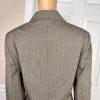 10-2633.jpg NINE WEST Polyester Rayon Pant Suit 14 Green Striped Notch Collar Lined 2PC