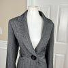 New CASALINA HIGH FASHION 2PC Gray Metallic Peak Collar Pant Suit Size 40/ US 10