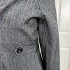 New CASALINA HIGH FASHION 2PC Gray Metallic Peak Collar Pant Suit Size 40/ US 10