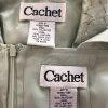 CACHET Vtg 2PC Mint Green Beaded Polyester Stand Up Collar Dress Suit Size 10