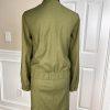 Ne York & Company 7th Av Cotton Blend Skirt 10 Suit M Green High Low Zip Up Belt