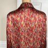 Oscar De La Renta Women Satin Pajama Set Size M Multicolor Abstract Print Capri