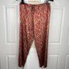 Oscar De La Renta Women Satin Pajama Set Size M Multicolor Abstract Print Capri