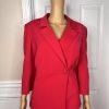 Le Suit Polyester Skirt Suit Size 14 Wrap Ruffle 3/4 Sleeves Pink Ruffle 2PC
