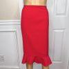 Le Suit Polyester Skirt Suit Size 14 Wrap Ruffle 3/4 Sleeves Pink Ruffle 2PC