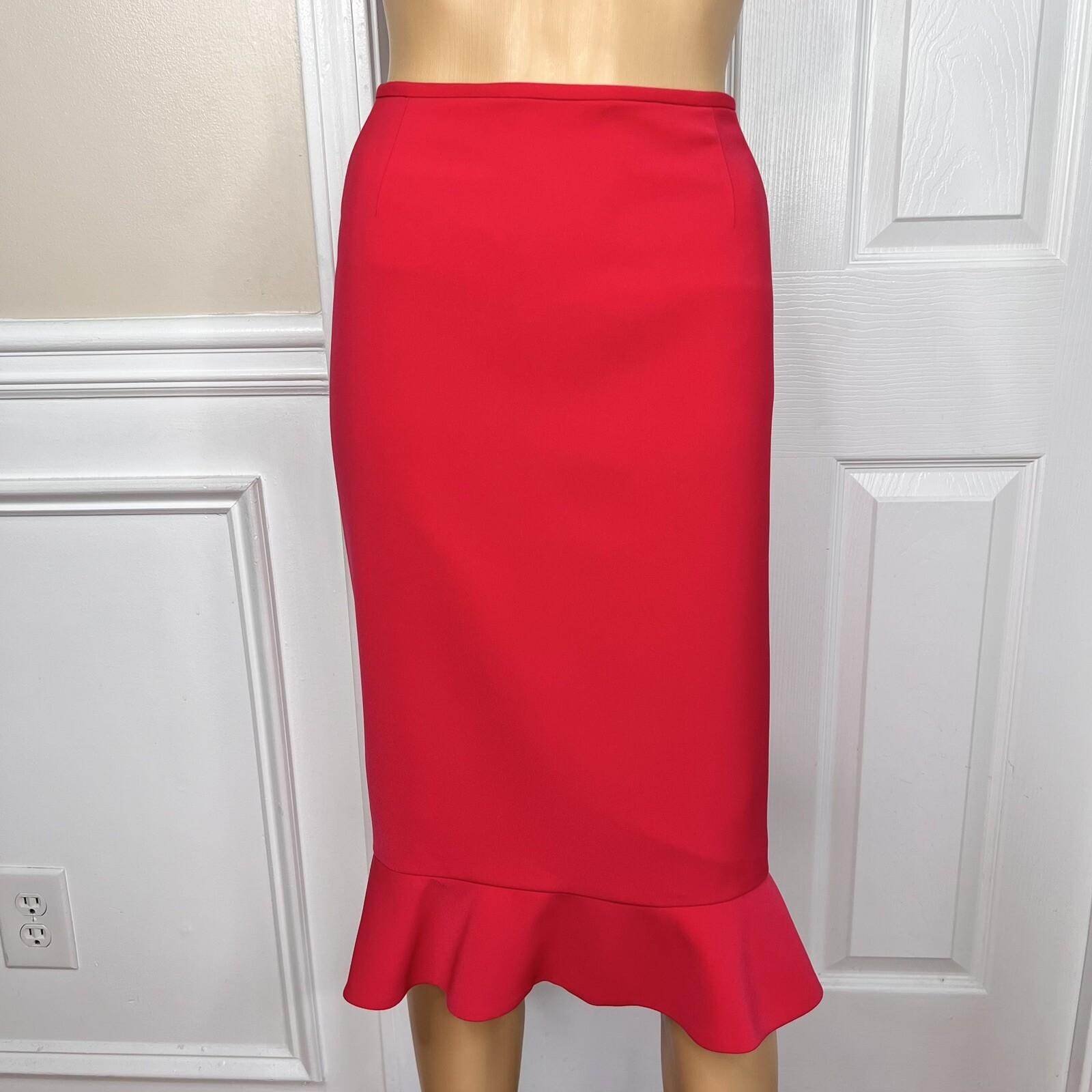 Le Suit Polyester Skirt Suit Size 14 Wrap Ruffle 3/4 Sleeves Pink Ruffle 2PC