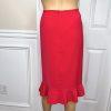 Le Suit Polyester Skirt Suit Size 14 Wrap Ruffle 3/4 Sleeves Pink Ruffle 2PC