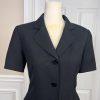 Le Suit Polyester Pant Suit Size 4P Black Lined Short Sleeves Faux Pockets 2PC
