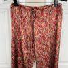 Oscar De La Renta Women Satin Pajama Set Size M Multicolor Abstract Print Capri