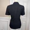 Le Suit Polyester Pant Suit Size 4P Black Lined Short Sleeves Faux Pockets 2PC