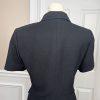 Le Suit Polyester Pant Suit Size 4P Black Lined Short Sleeves Faux Pockets 2PC