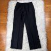Le Suit Polyester Pant Suit Size 4P Black Lined Short Sleeves Faux Pockets 2PC